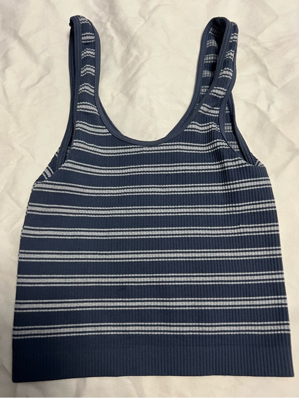 Tilly's Navy and White Ribbed Stripe Tank Top Size XS/S